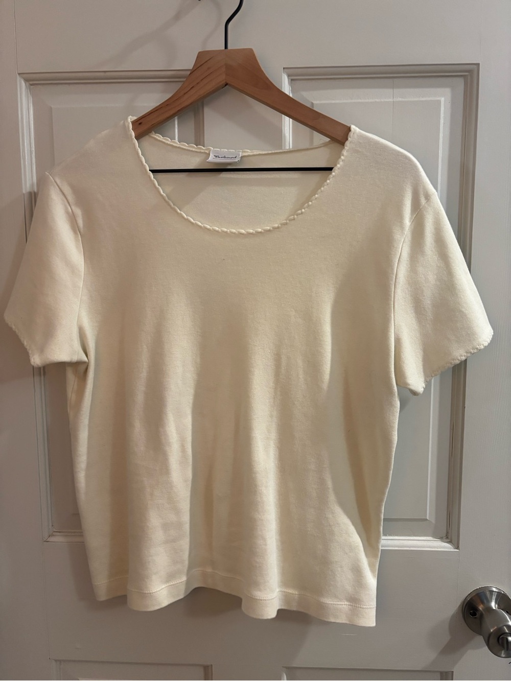 Westbound Cream Short Sleeve Knit Tee